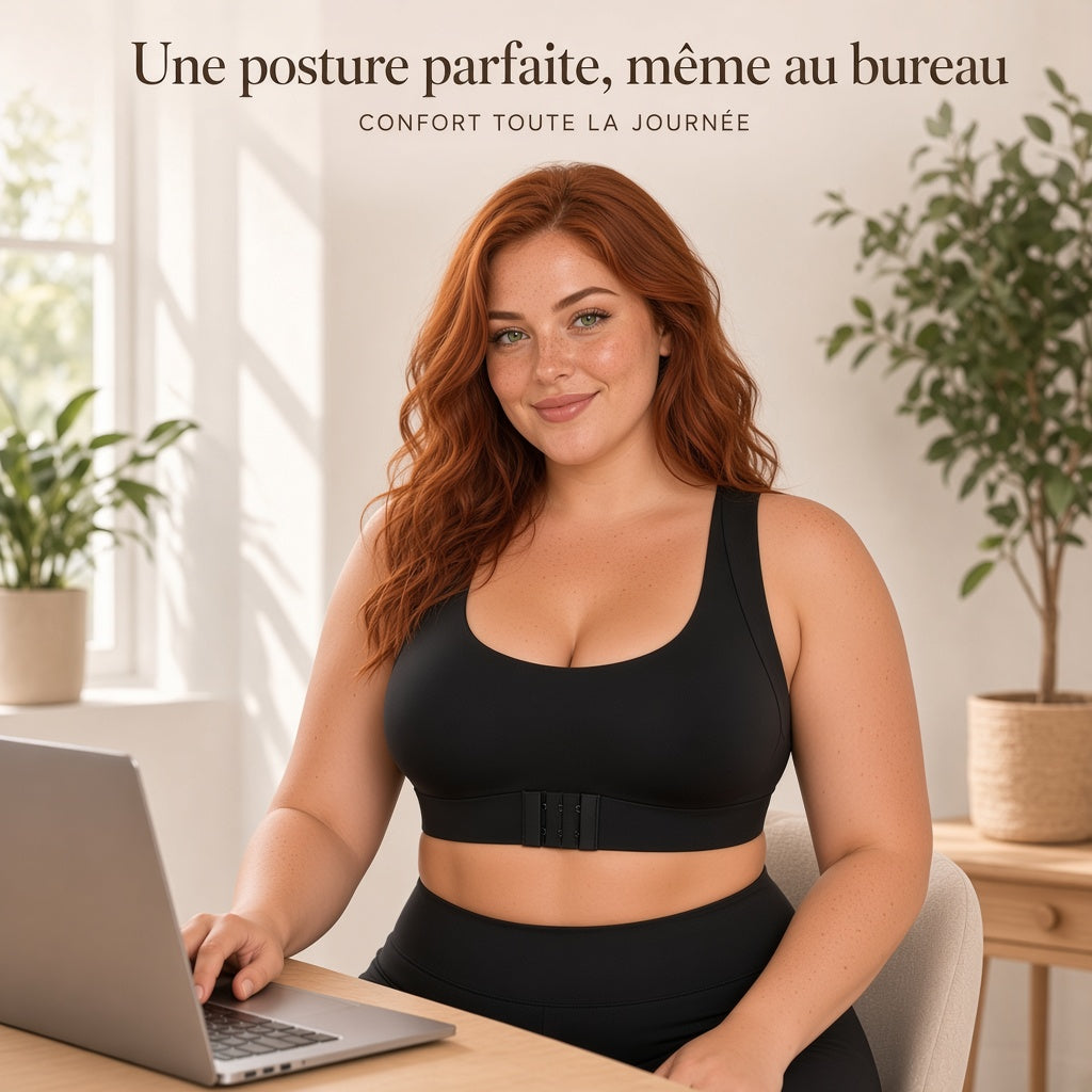 Brassière Foyrane portée au bureau, confort toute la journée